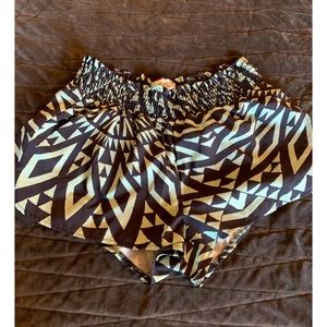 Teal and Black Aztec shorts
